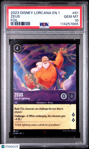 2023 Disney Lorcana EN 1-The First Chapter Zeus Foil PSA 10 #61