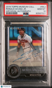Ronald Acuna JR. 2019 Topps Museum Collection Archival Auto #RAJ 141/199 PSA 10