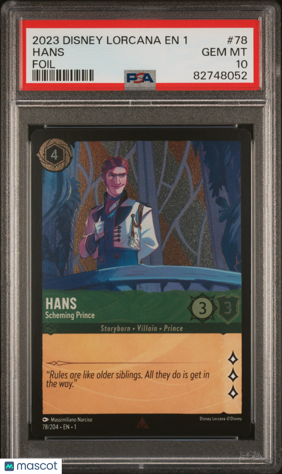 2023 Disney Lorcana EN 1-The First Chapter Hans Foil PSA 10 #78