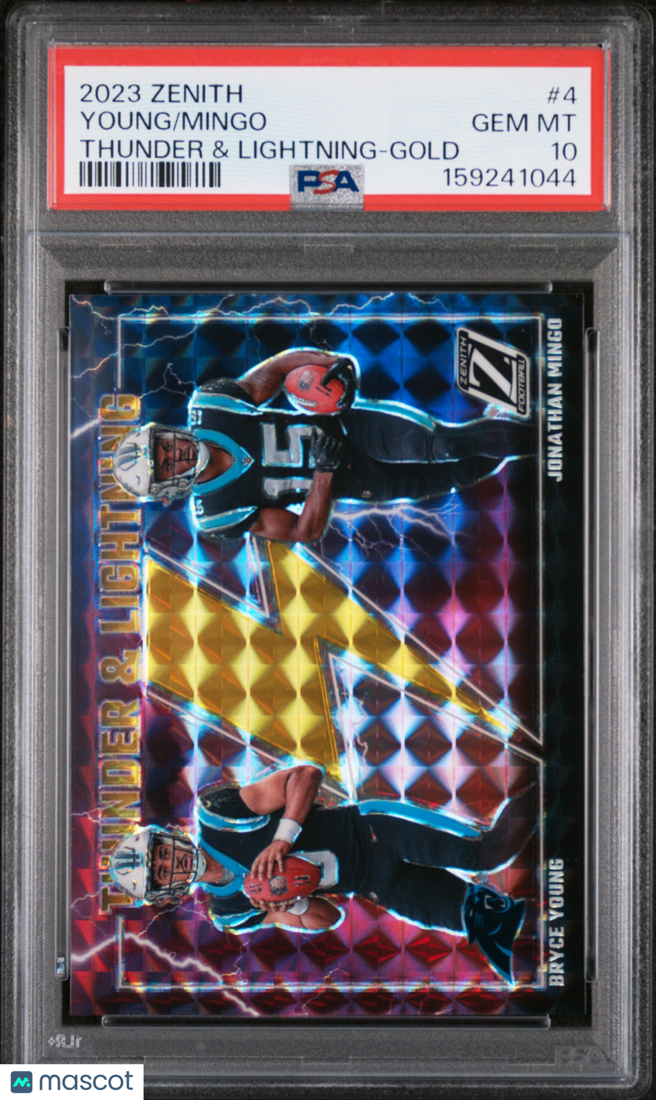 Bryce Young Mingo 2023 Panini Zenith Thunder And Lightning #4 Gold /10 RC PSA 10