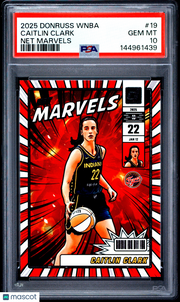 Caitlin Clark 2025 Panini Donruss WNBA Net Marvels #19 PSA 10