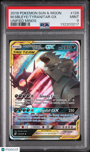 2019 Pokemon Sun & Moon Unified Minds M. Sbleye Tyranitar GX Unified Minds PSA 9 #126