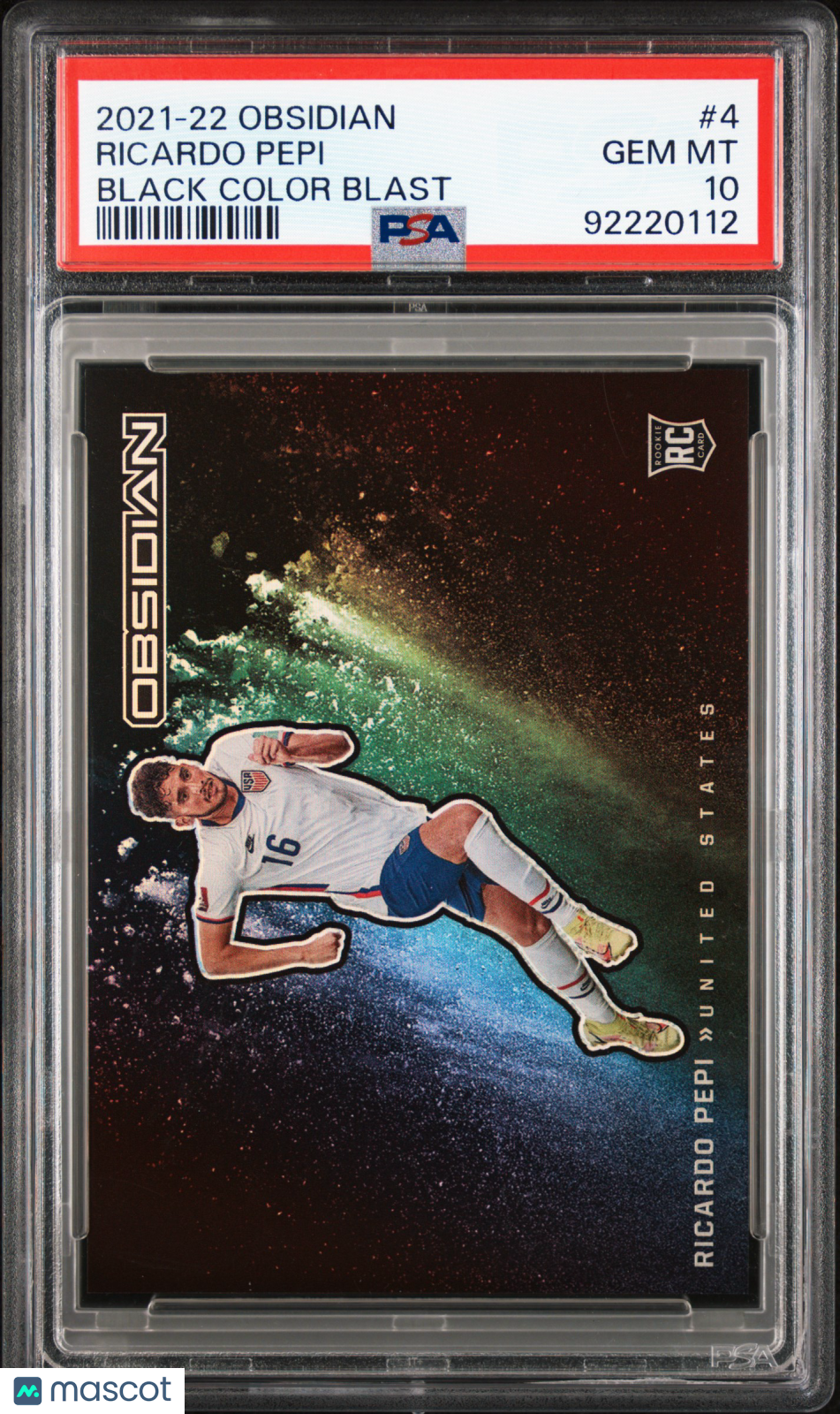 Ricardo Pepi 2021 Panini Obsidian Black Color Blast #4 PSA 10