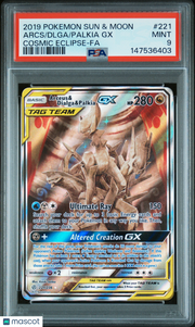 2019 Pokemon Sun & Moon Cosmic Eclipse Arcs Palkia GX Dlga Cosmic Eclipse-Fa PSA 9 #221