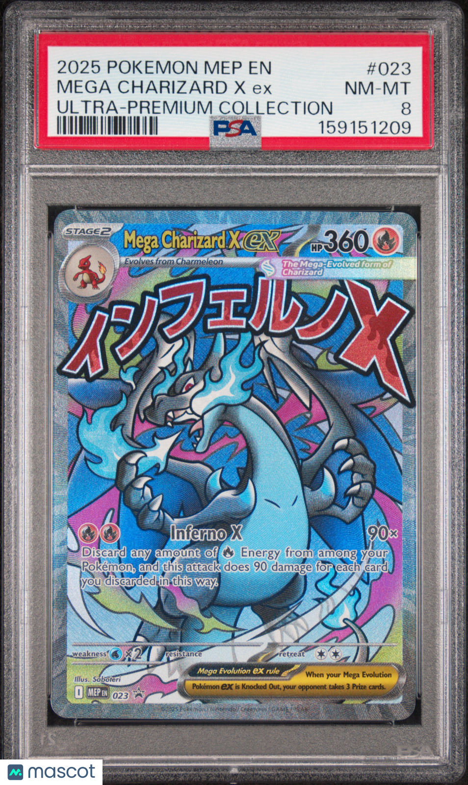 2025 Pokemon Mep EN-Me Black Star Promo Mega Charizard X EX Ultra-Premium Collection PSA 8 #023