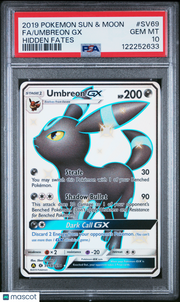 2019 Pokemon Sun & Moon Hidden Fates Umbreon GX Fa Hidden Fates PSA 10 #SV69
