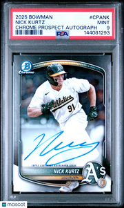 Nick Kurtz 2025 Bowman Chrome Prospect Autographs #CPANK PSA 9