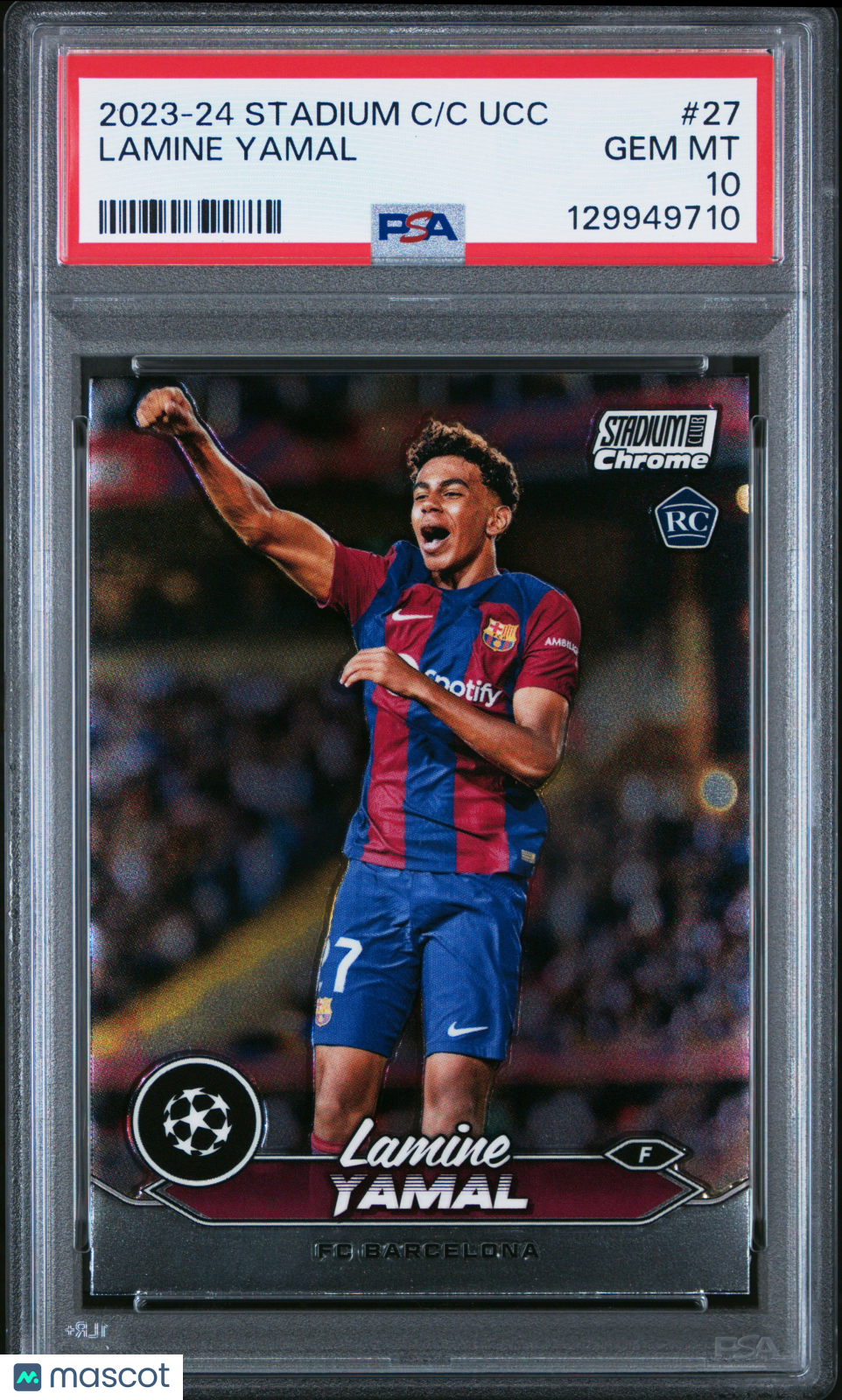 Lamine Yamal 2023-24 Topps Stadium Club Chrome UEFA Club Competitions #27 PSA 10