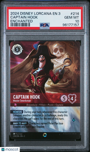 2024 Disney Lorcana EN 3-Into The Inklands Captain Hook Enchanted PSA 10 #214
