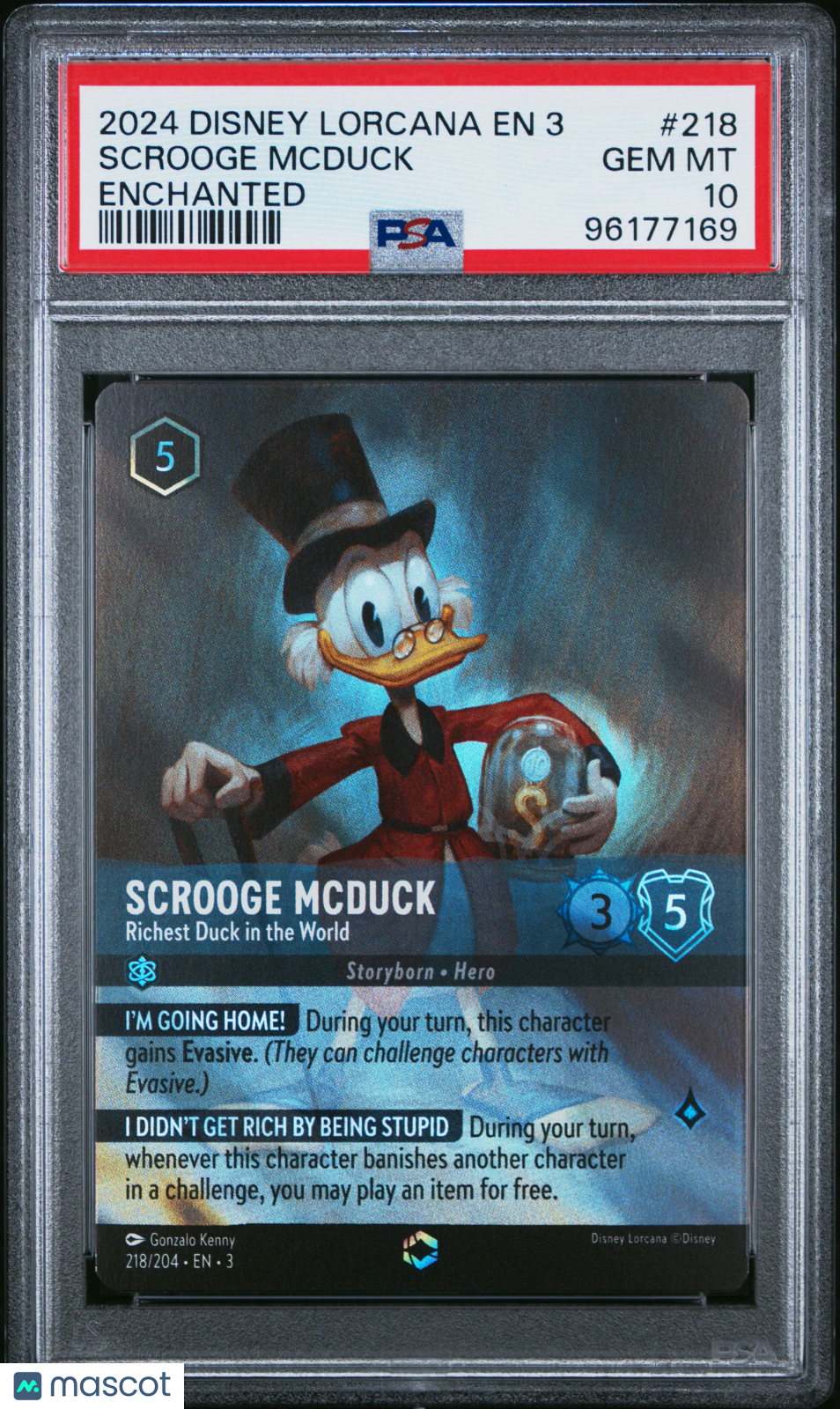 2024 Disney Lorcana EN 3-Into The Inklands Scrooge Mcduck Enchanted PSA 10 #218