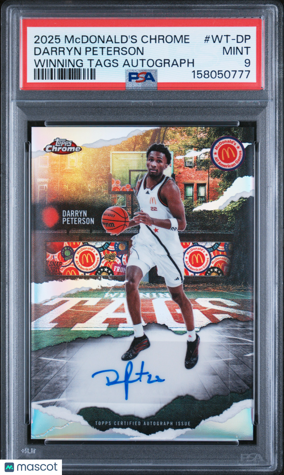 Darryn Peterson 2025 Topps Chrome Mcdonald's All American Winning Tags Autographs #DP PSA 9