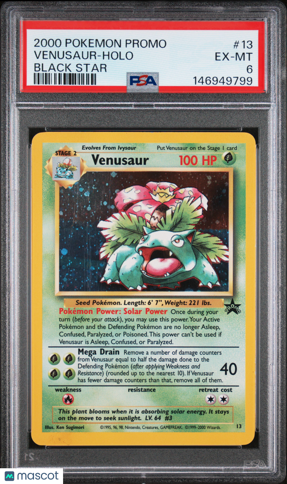 2000 Pokemon Promo Black Star Venusaur Holo Black Star PSA 6 #13