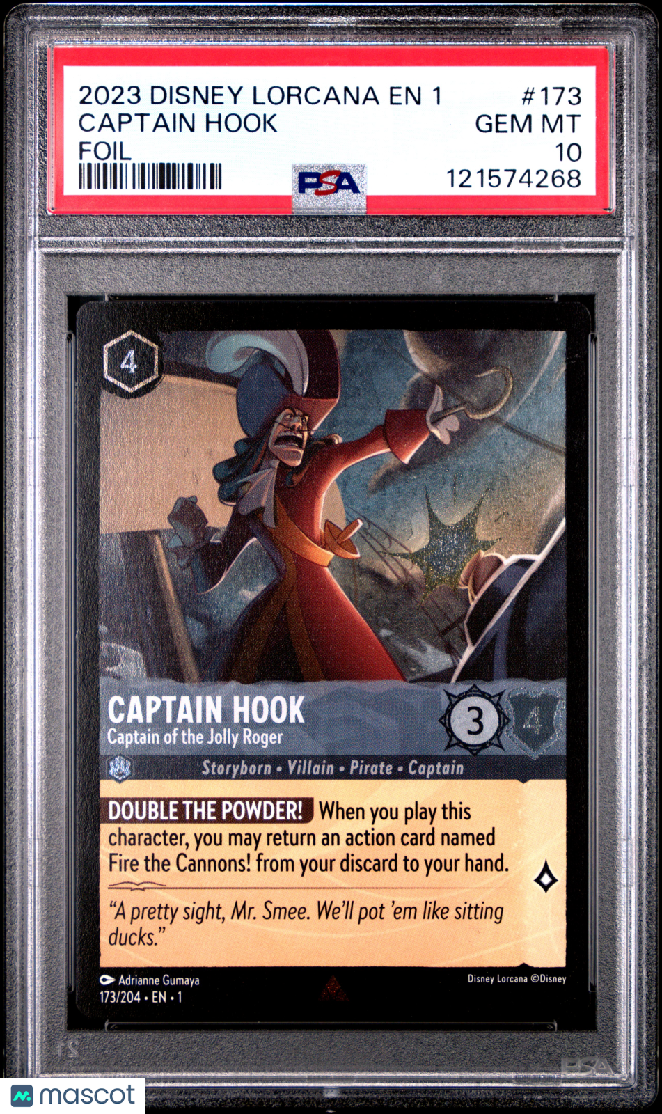 2023 Disney Lorcana EN 1-The First Chapter Captain Hook Foil PSA 10 #173