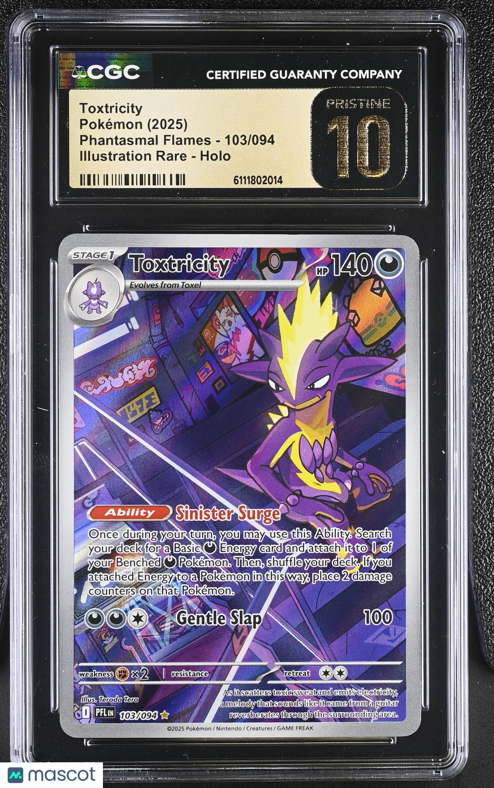 2025 Pokemon Phantasmal Flames Toxtricity Holo Illustration Rare Illustration Rare CGC 10 #103/094