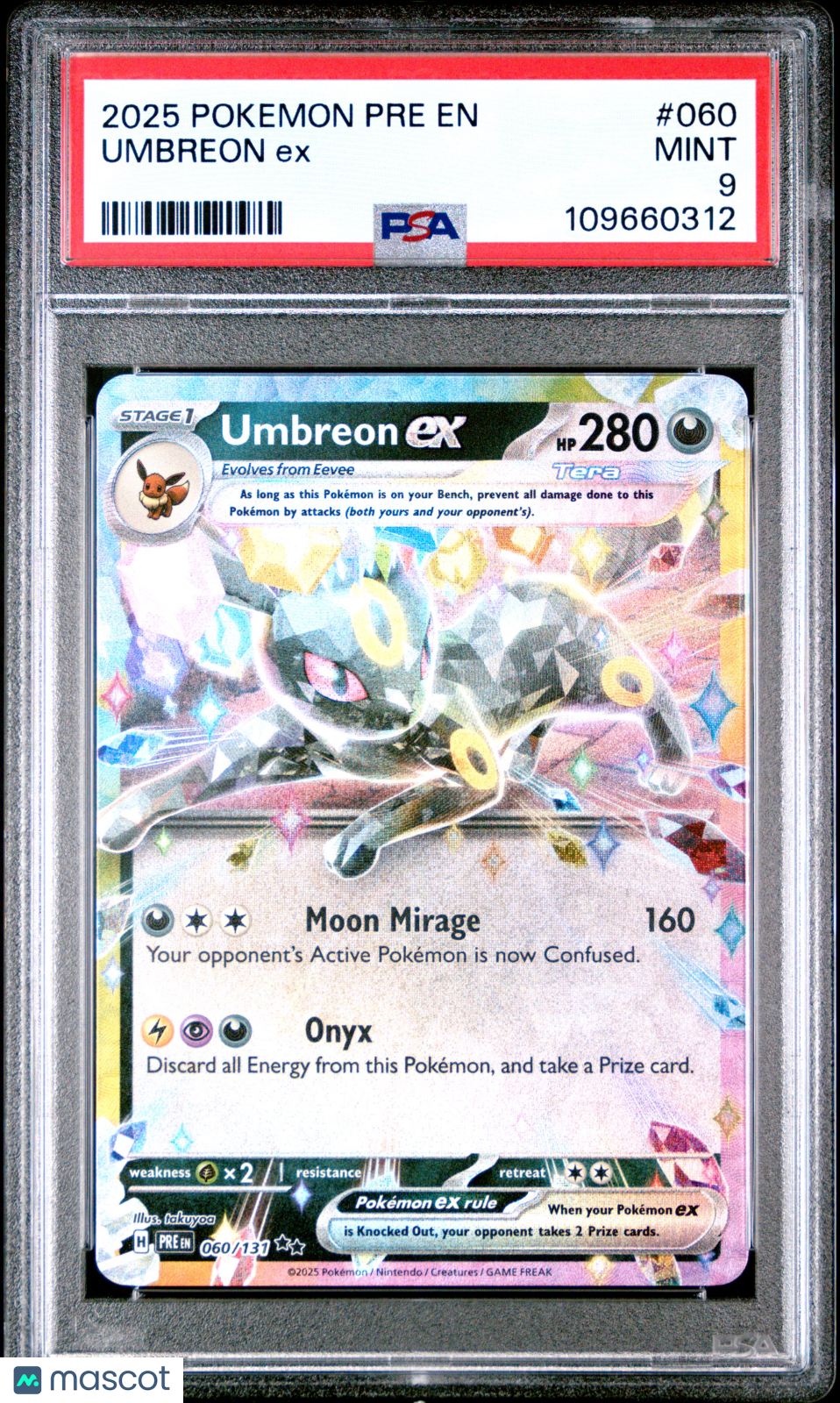 2025 Pokemon Pre EN-Prismatic Evolutions Umbreon EX PSA 9 #060