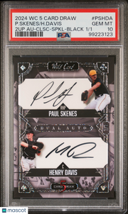 Skenes Davis 2024 Wild Card 5 Card Draw 2up Autographs #PSHDA Clsc Spkl Black /1 PSA 10
