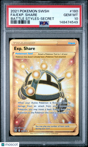 2021 Pokemon Sword & Shield Battle Styles Exp. Share Secret Fa PSA 10 #180