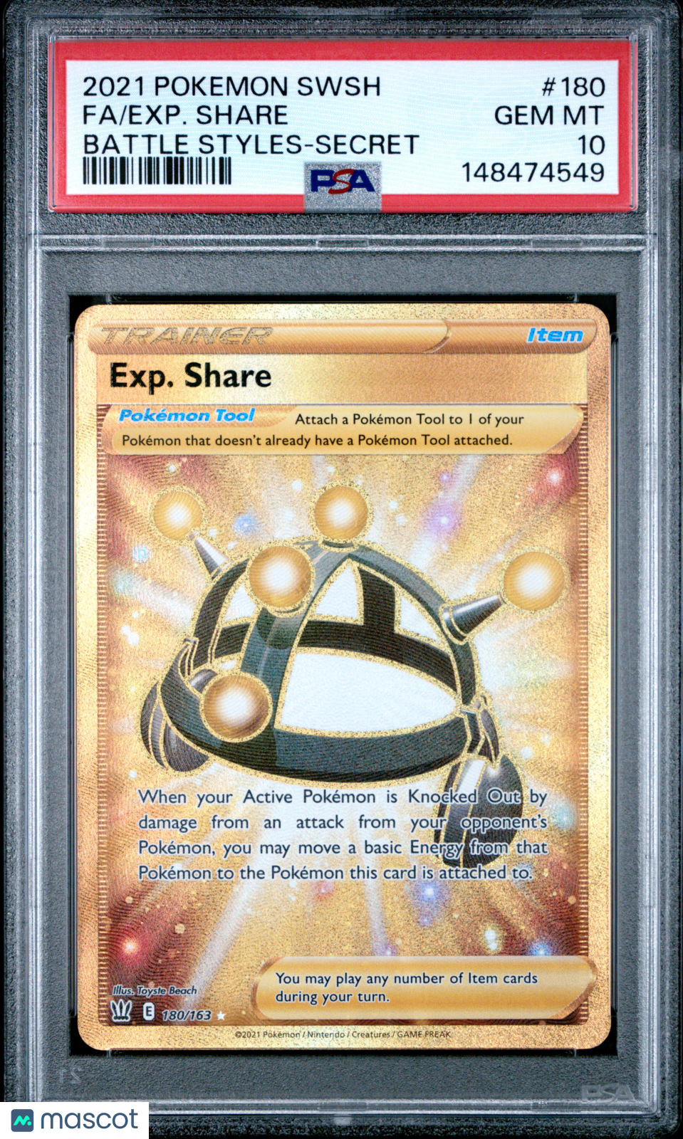 2021 Pokemon Sword & Shield Battle Styles Exp. Share Secret Fa PSA 10 #180