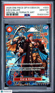 2026 One Piece Op14-Eb04-The Azure Sea's Seven Kid & Killer Special Alternate Art PSA 10 #003