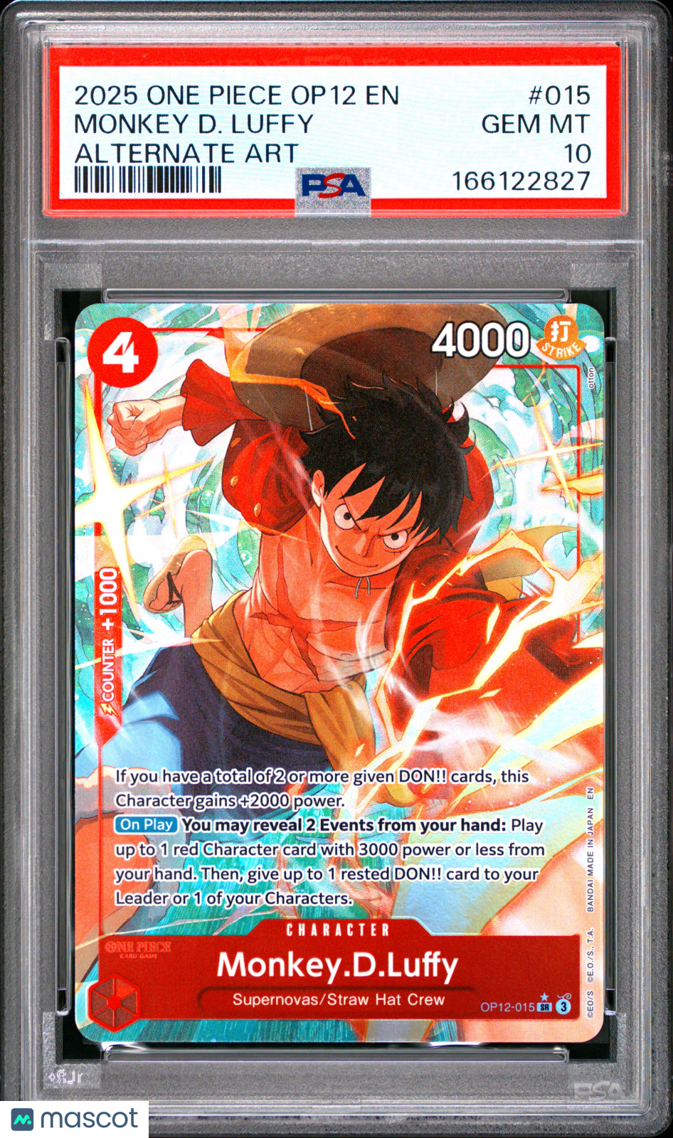 2025 One Piece Op12-Legacy Of The Master Monkey D. Luffy Alternate Art PSA 10 #015