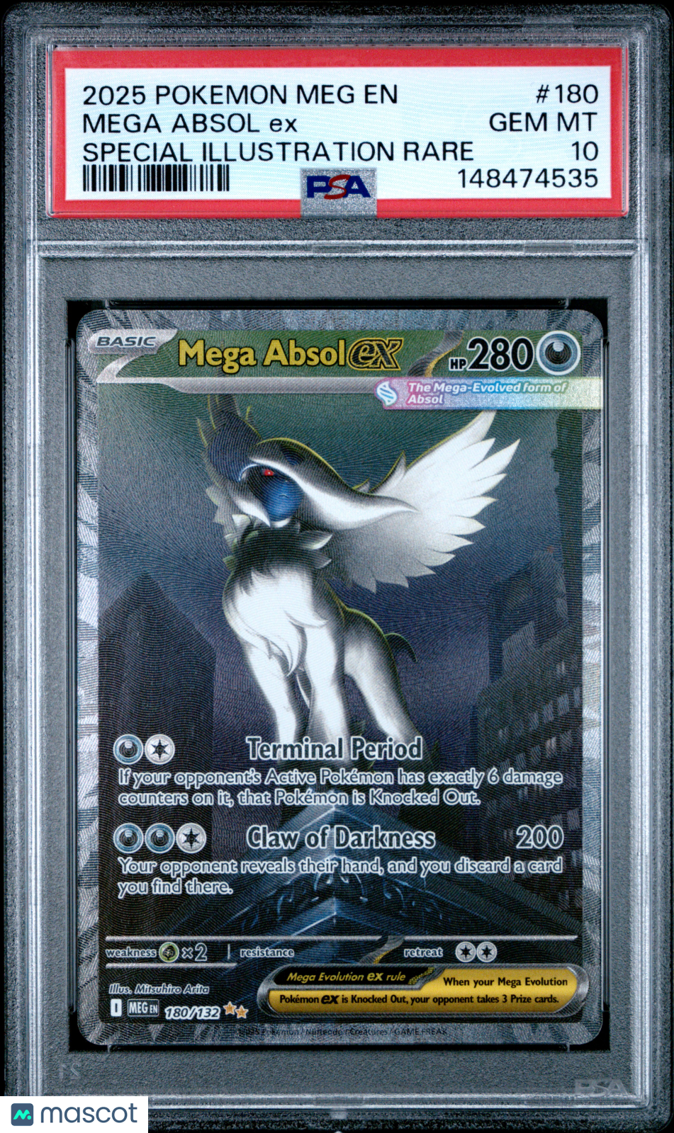2025 Pokemon Meg EN-Mega Evolution Mega Absol EX Special Illustration Rare PSA 10 #180