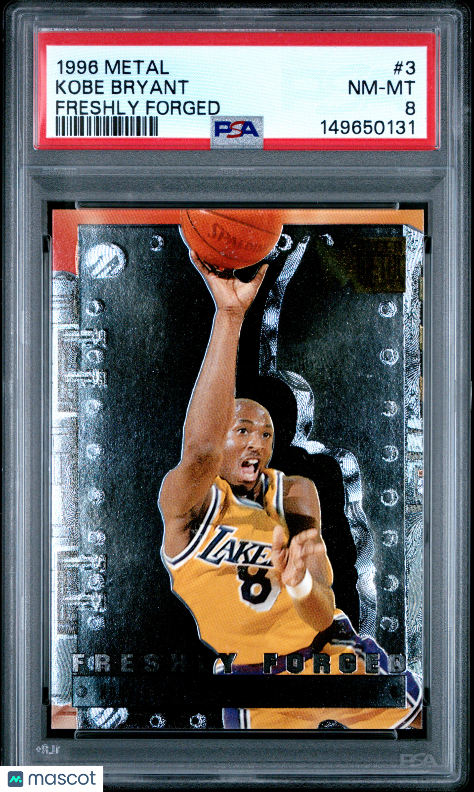 Kobe Bryant 1996 Metal Freshly Forged #3 PSA 8