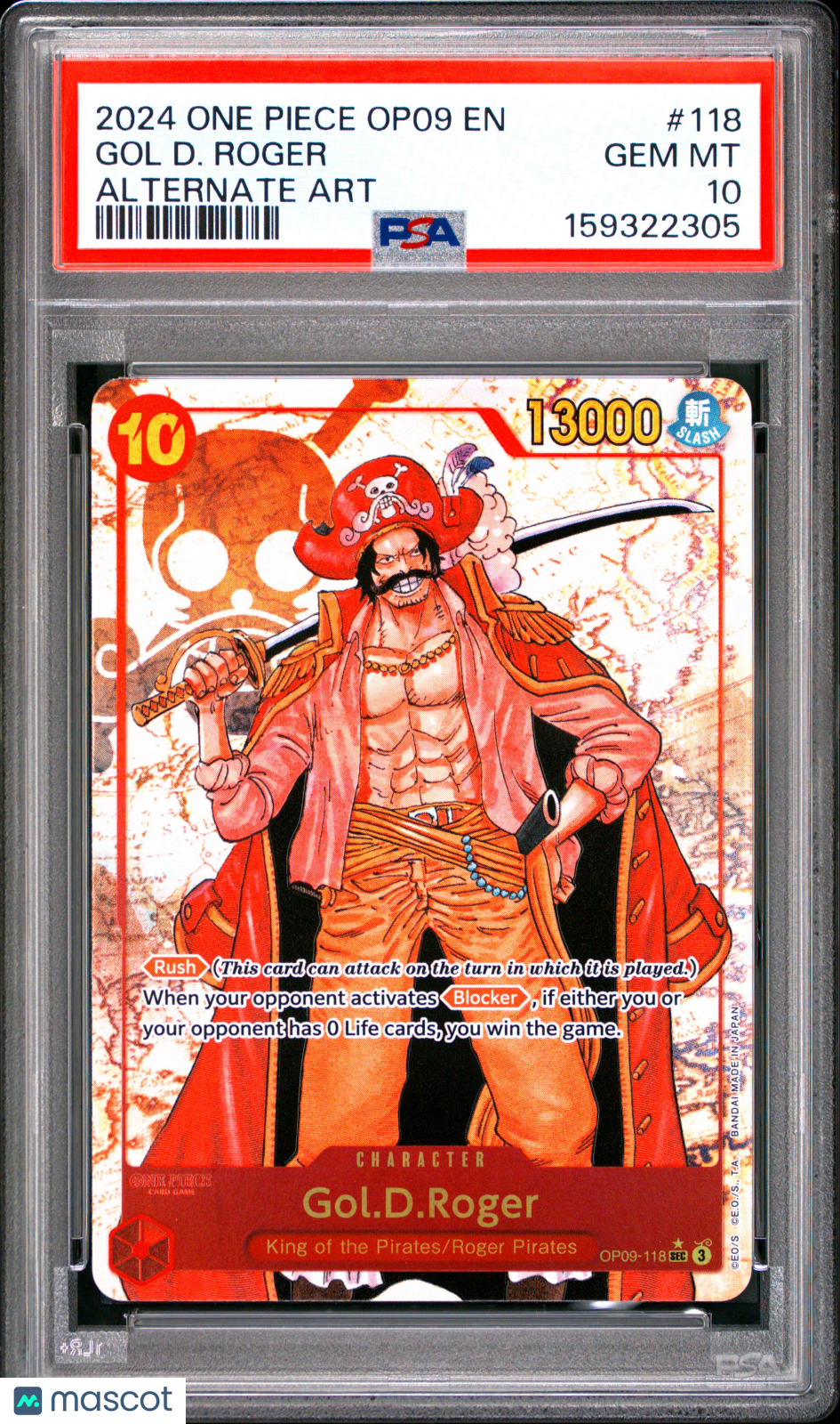 2024 One Piece Op09-Emperors In The New World Gol D. Roger Alternate Art PSA 10 #118