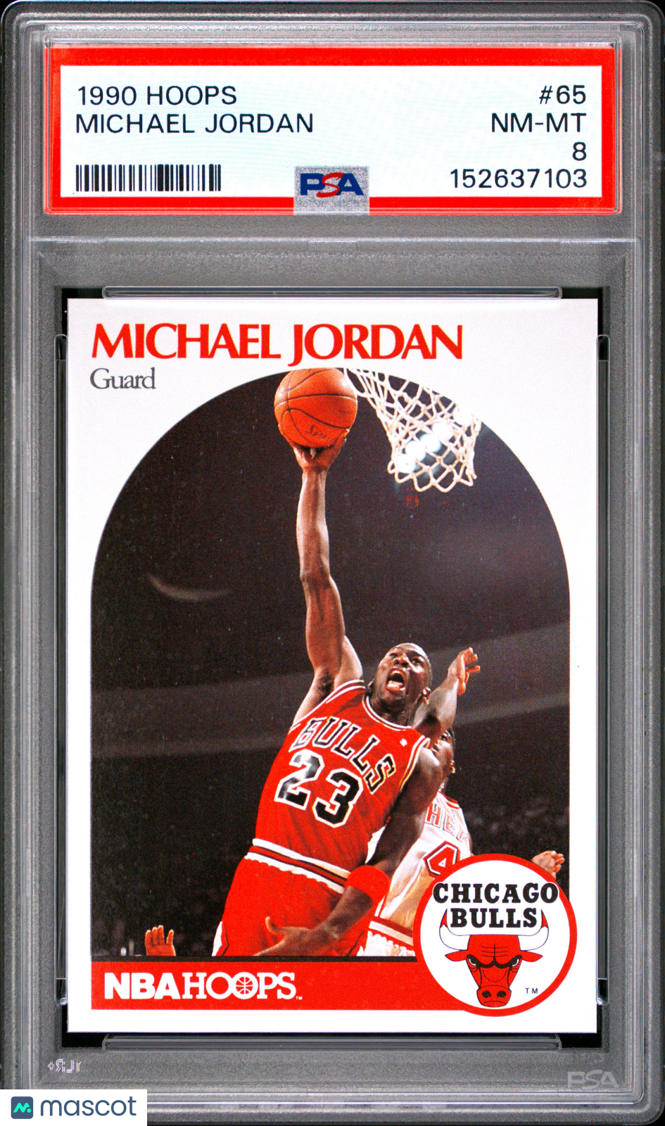 Michael Jordan 1990 Hoops #65 PSA 8
