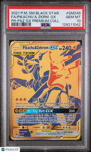 2021 Pokemon SM Black Pikachu & Zkrm. GX Premium Coll. Fa PSA 10 #SM248