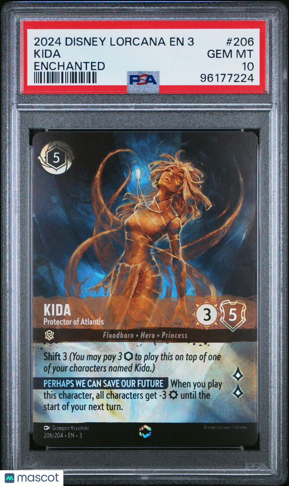 2024 Disney Lorcana EN 3-Into The Inklands Kida Enchanted PSA 10 #206