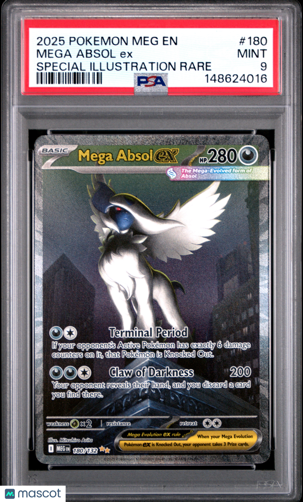 2025 Pokemon Meg EN-Mega Evolution Mega Absol EX PSA 9 #180
