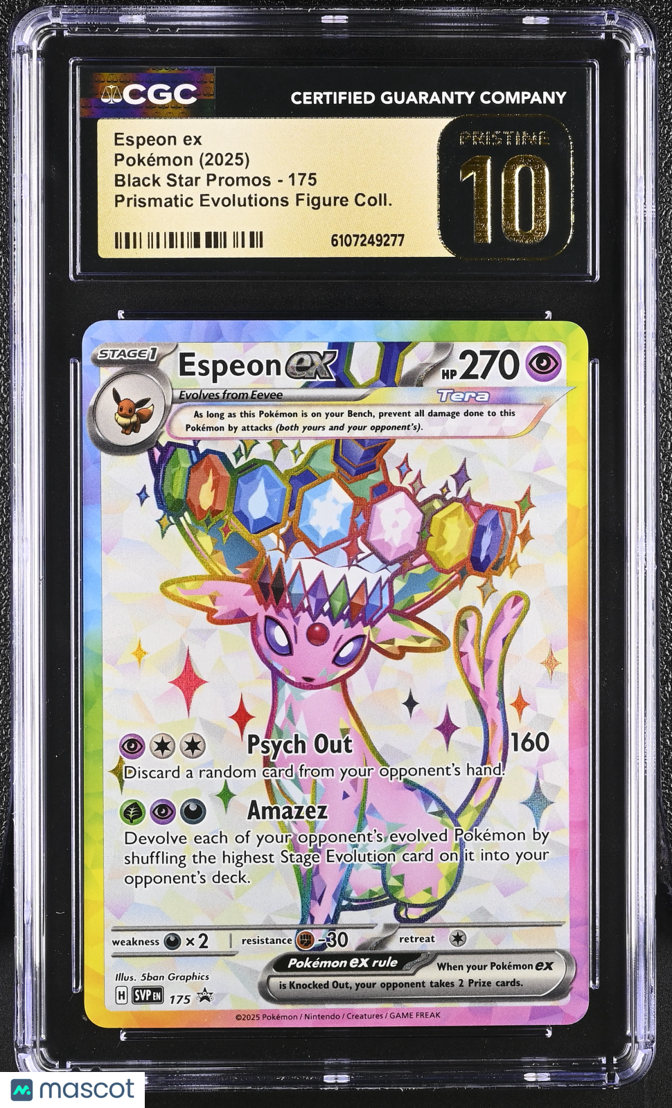 2025 Pokemon Black Star Promos Espeon ex Prismatic Evolutions Figure Coll. CGC 10 #175