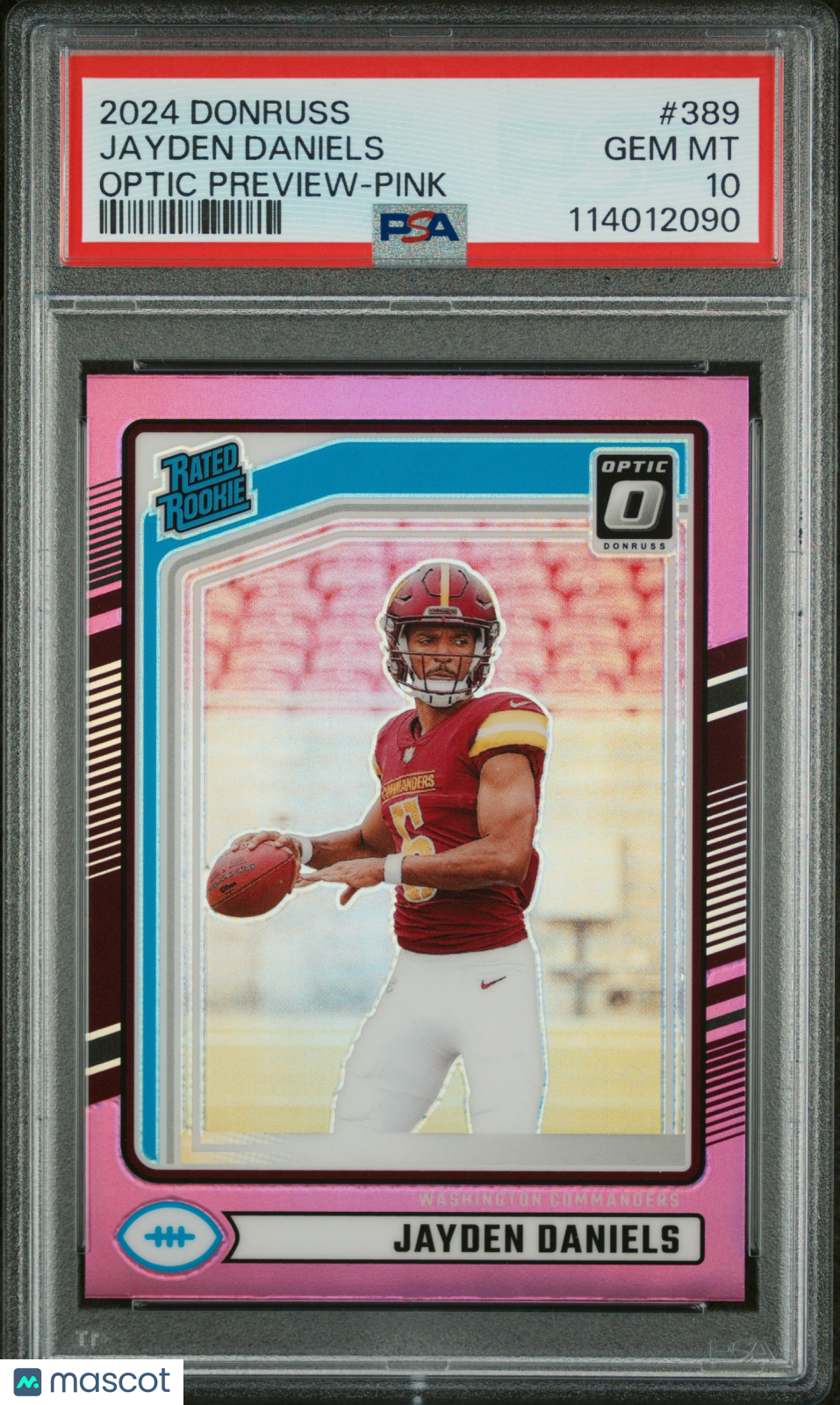 Jayden Daniels 2024 Panini Donruss #389 Optic Preview Pink PSA 10