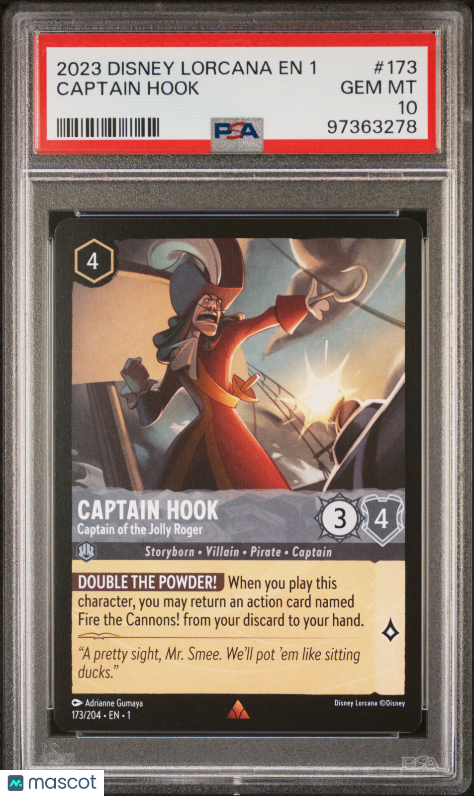 2023 Disney Lorcana EN 1-The First Chapter Captain Hook PSA 10 #173