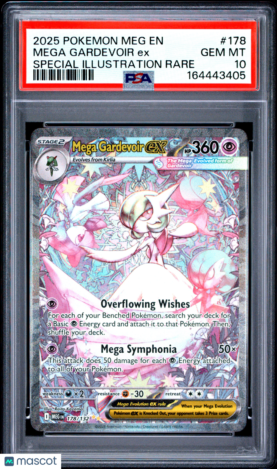 2025 Pokemon Meg EN-Mega Evolution Mega Gardevoir EX Special Illustration Rare PSA 10 #178