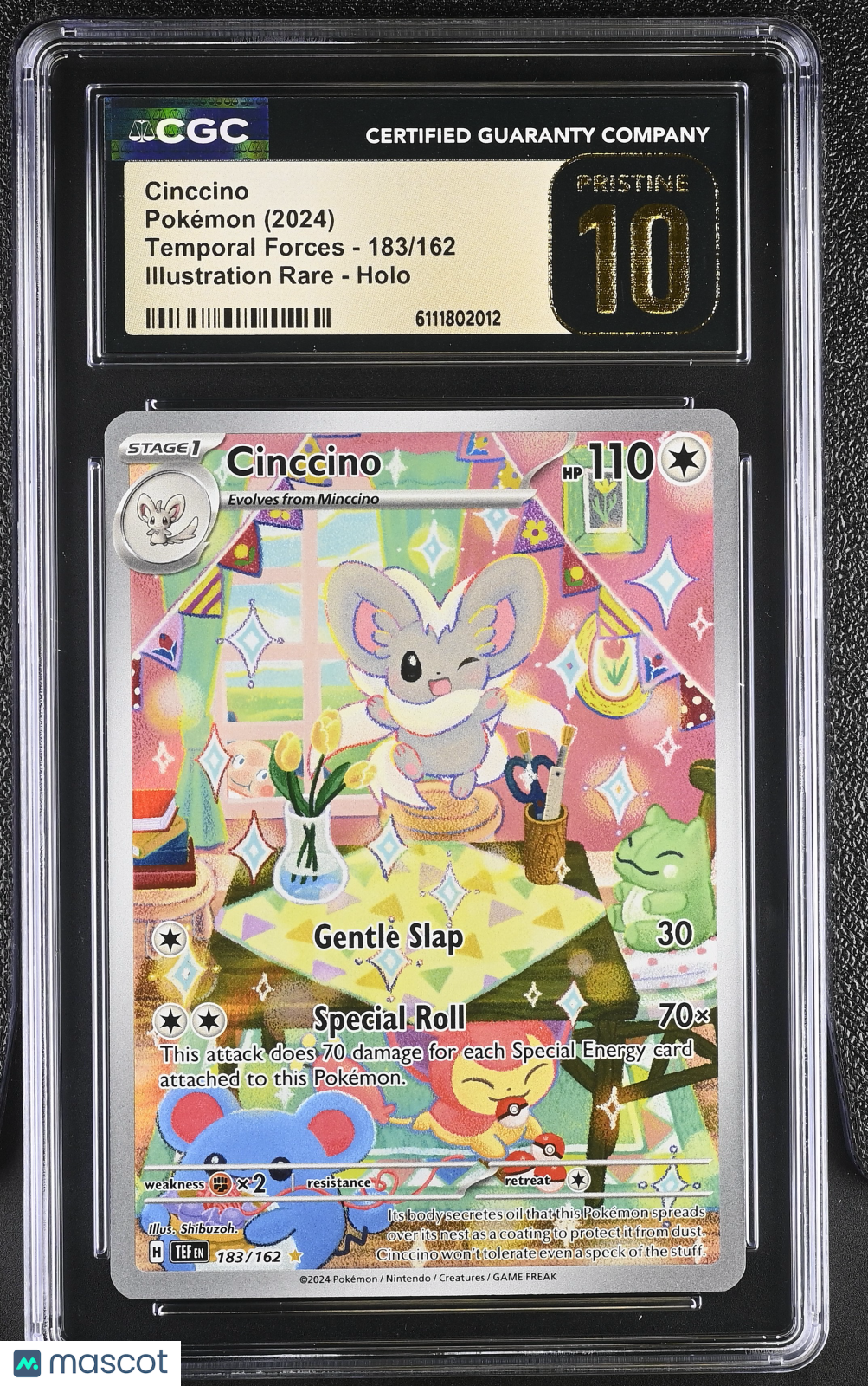 2024 Pokemon Temporal Forces Cinccino Holo Illustration CGC 10 #183/162