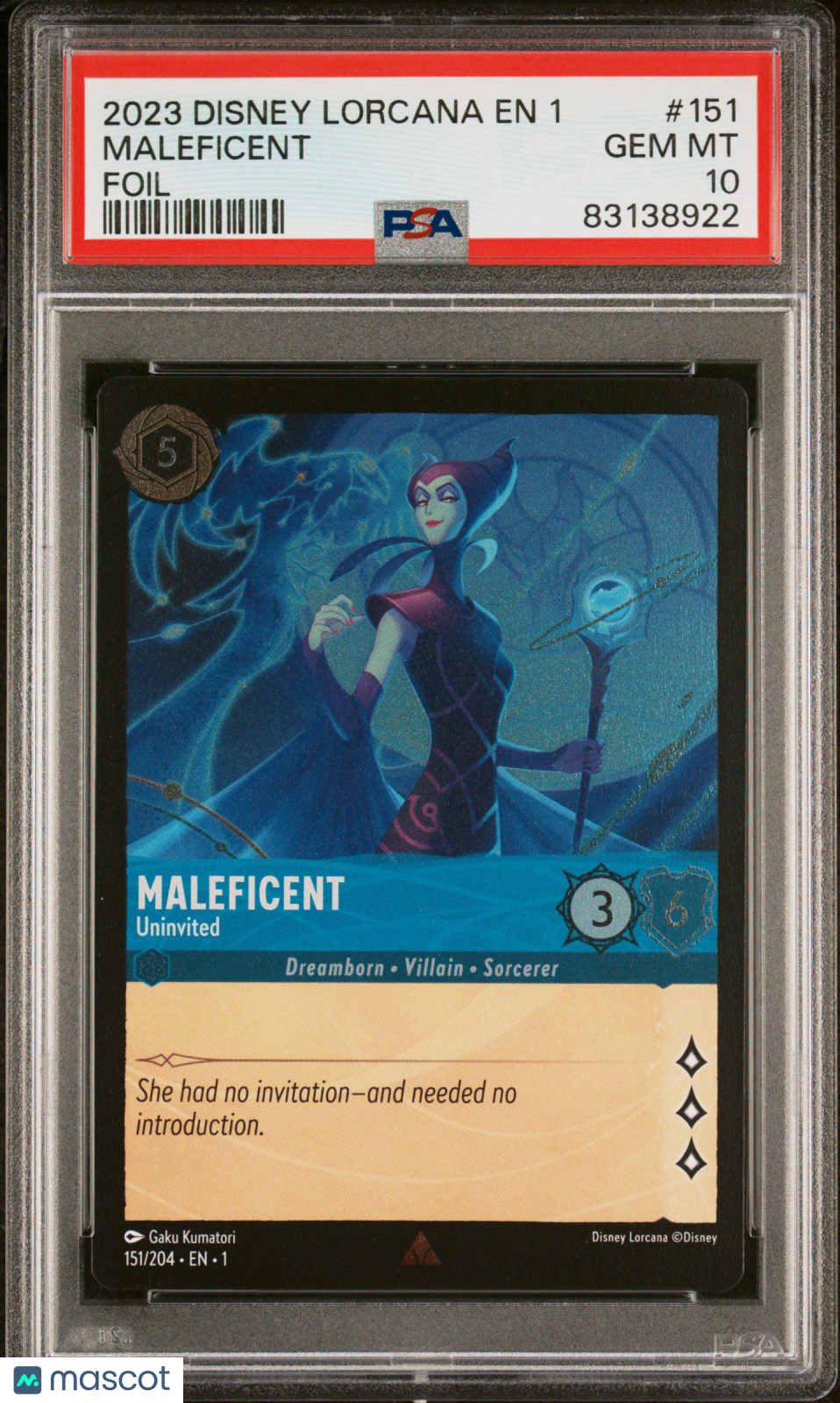 2023 Disney Lorcana EN 1-The First Chapter Maleficent Foil PSA 10 #151