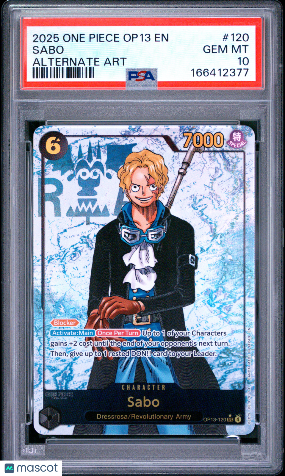 2025 One Piece Op13-Carrying On His Will Sabo Alternate Art PSA 10 #120