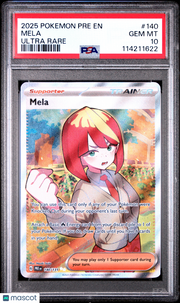 2025 Pokemon Pre EN-Prismatic Evolutions Mela Ultra Rare PSA 10 #140