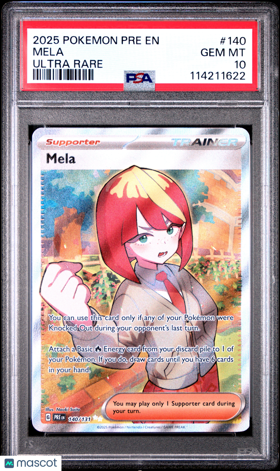 2025 Pokemon Pre EN-Prismatic Evolutions Mela Ultra Rare PSA 10 #140