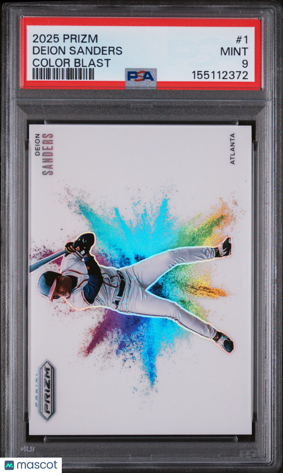 Deion Sanders 2025 Panini Prizm Color Blast #1 PSA 9