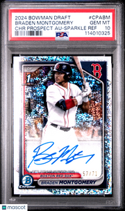 Braden Montgomery 2024 Bowman Draft Chrome Prospect Autographs #CPABM Sparkle Ref /71 PSA 10