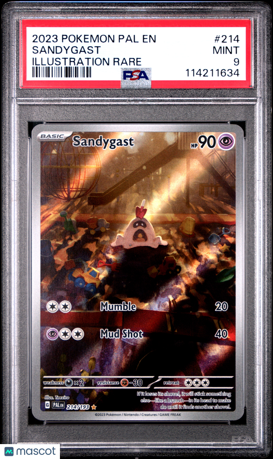 2023 Pokemon Pal EN-Paldea Evolved Sandygast Illustration Rare PSA 9 #214