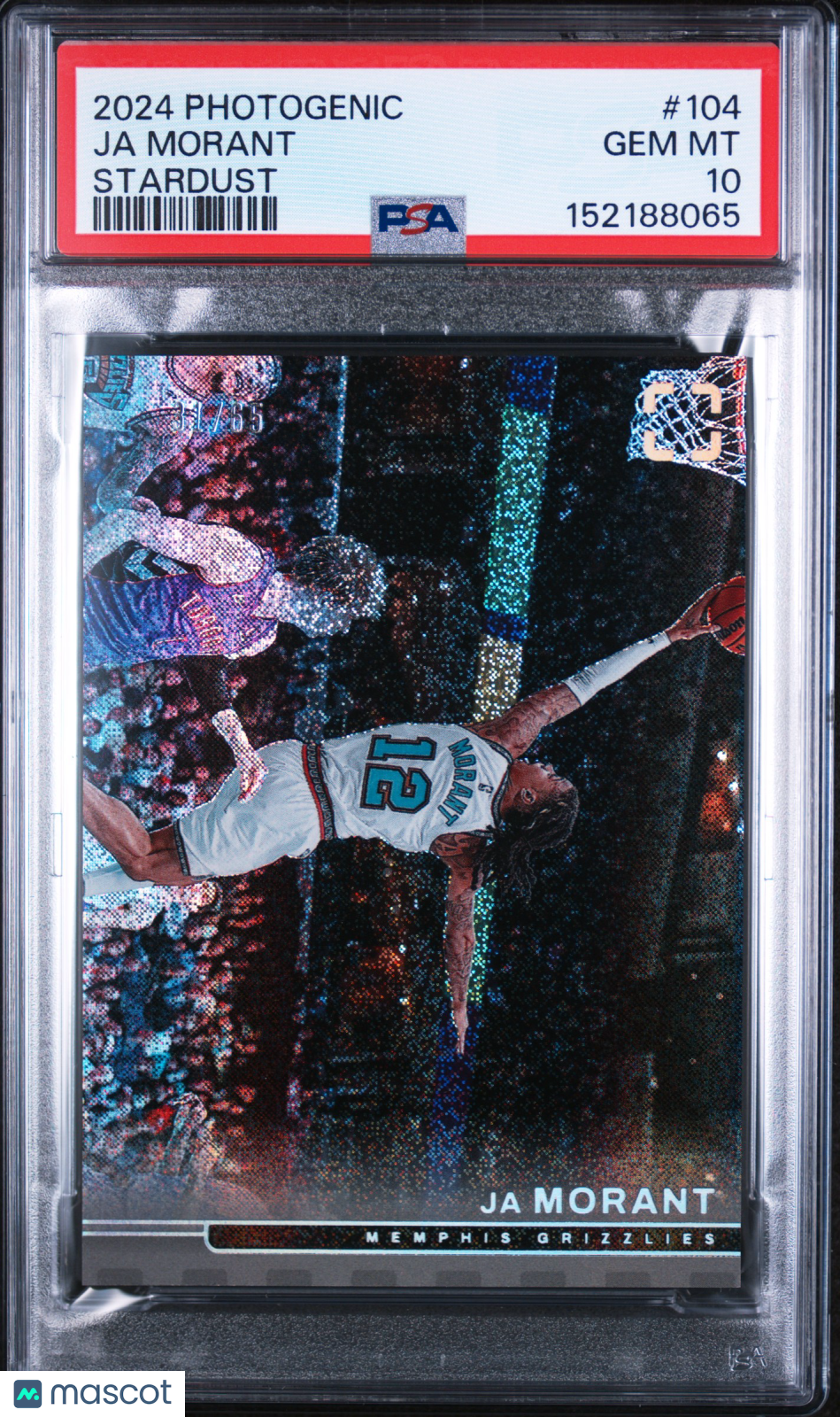 Ja Morant 2024 Panini Photogenic #104 Stardust PSA 10