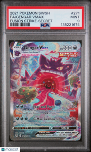 2021 Pokemon Sword & Shield Fusion Strike Gengar VMAX Fusion Strike-Secret Fa PSA 9 #271