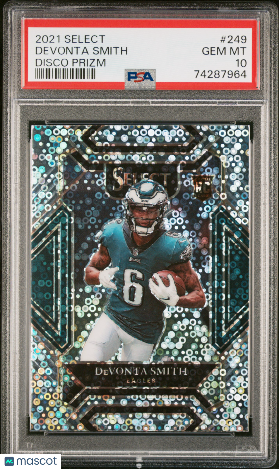 Devonta Smith 2021 Panini Select #249 Disco Prizm PSA 10