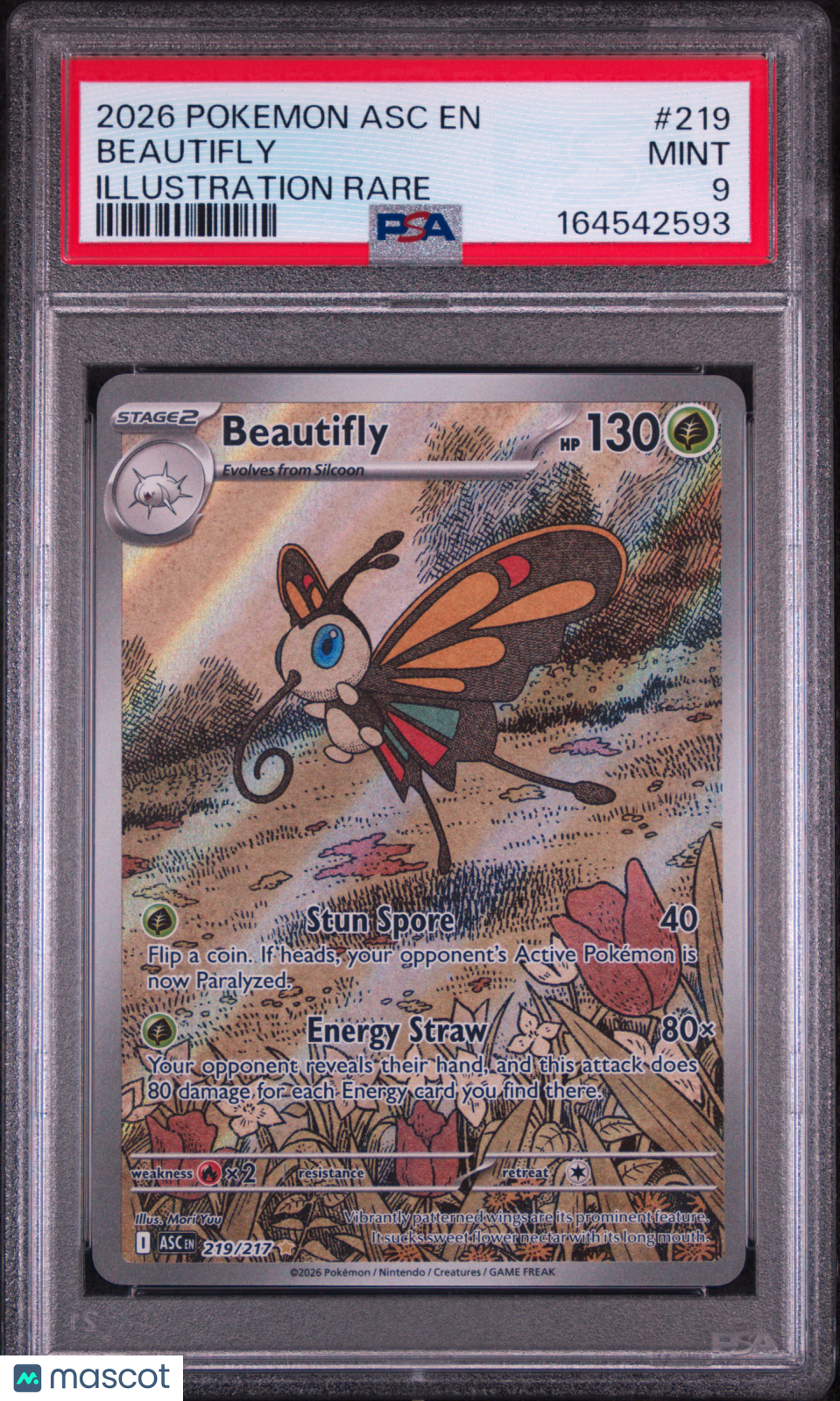 2026 Pokemon Asc EN-Ascended Heroes Beautifly Illustration Rare PSA 9 #219
