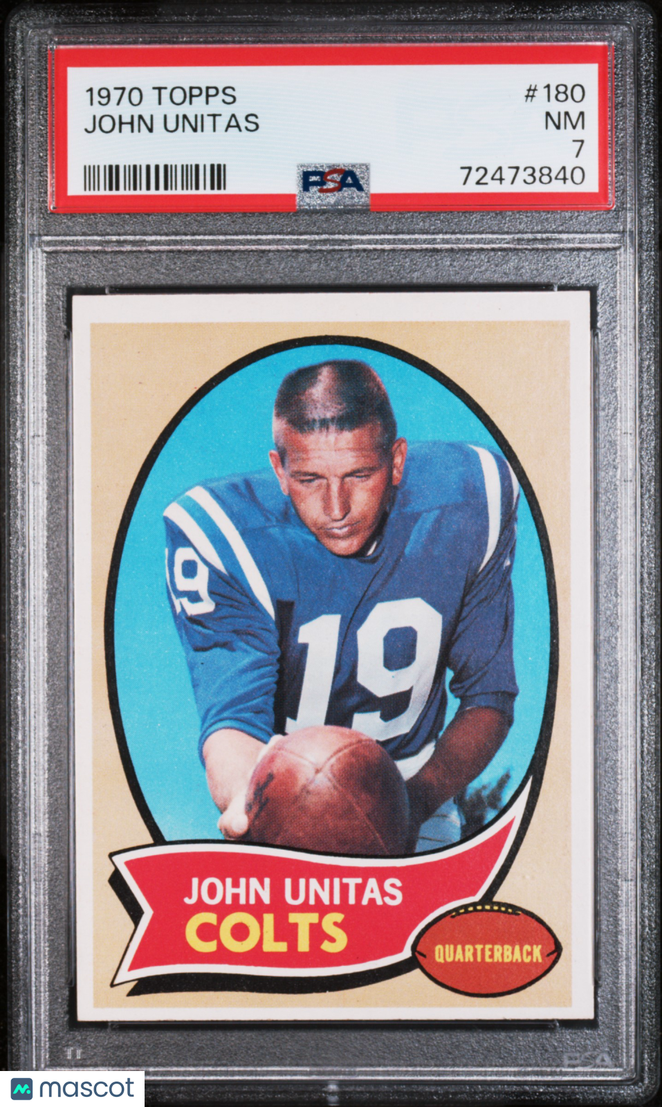John Unitas 1970 Topps #180 PSA 7