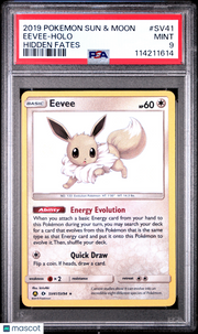 2019 Pokemon Sun & Moon Hidden Fates Eevee Holo Hidden Fates PSA 9 #SV41