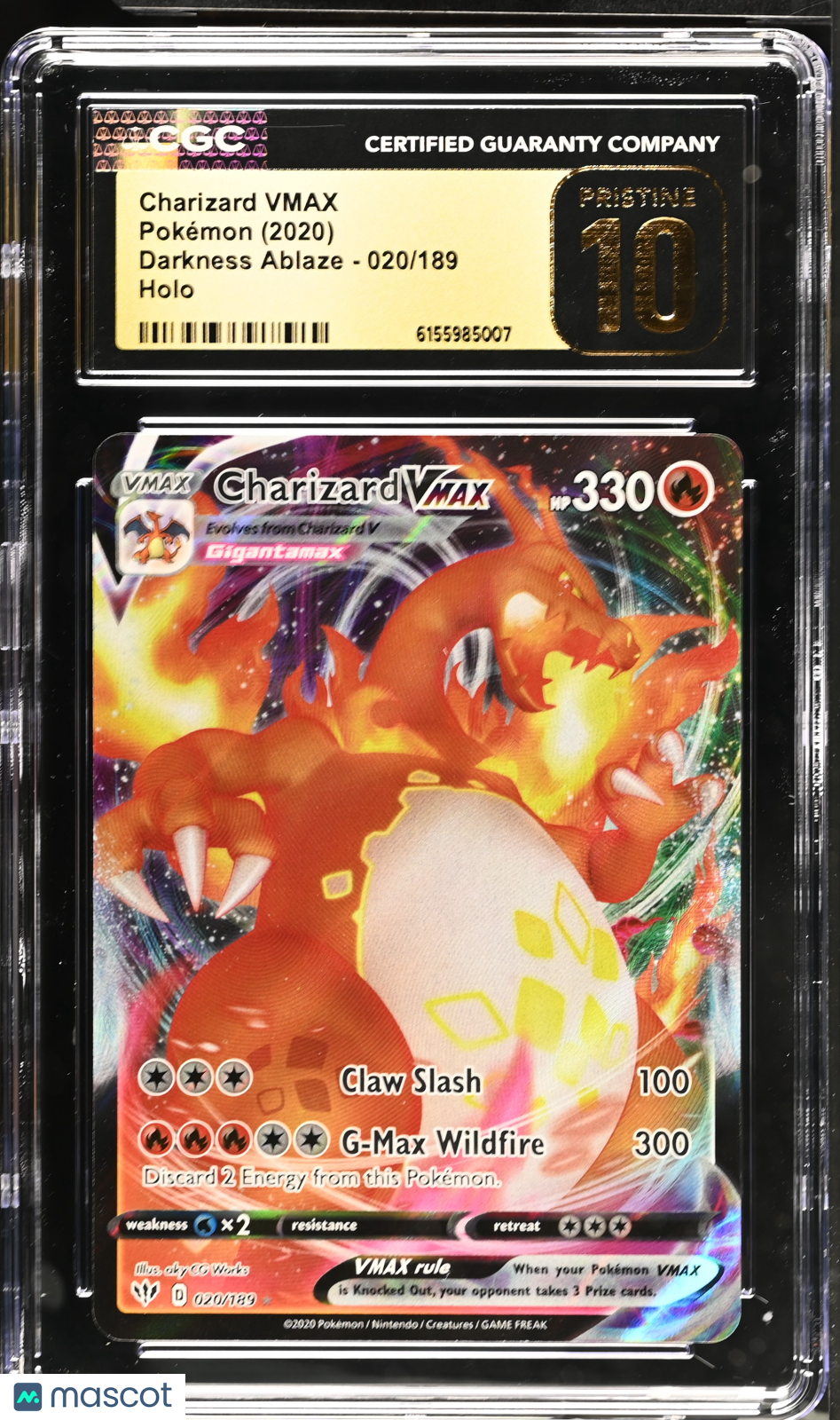 2020 Pokemon Darkness Ablaze Charizard VMAX Holo 020/189 CGC 10 #020/189